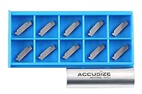 Vista 2 de Accusize Industrial Tools MGGN200-LH Insertos de carburo de corte de doble extremo para cortar aluminio, 10 unids/set, 2403-4023x10