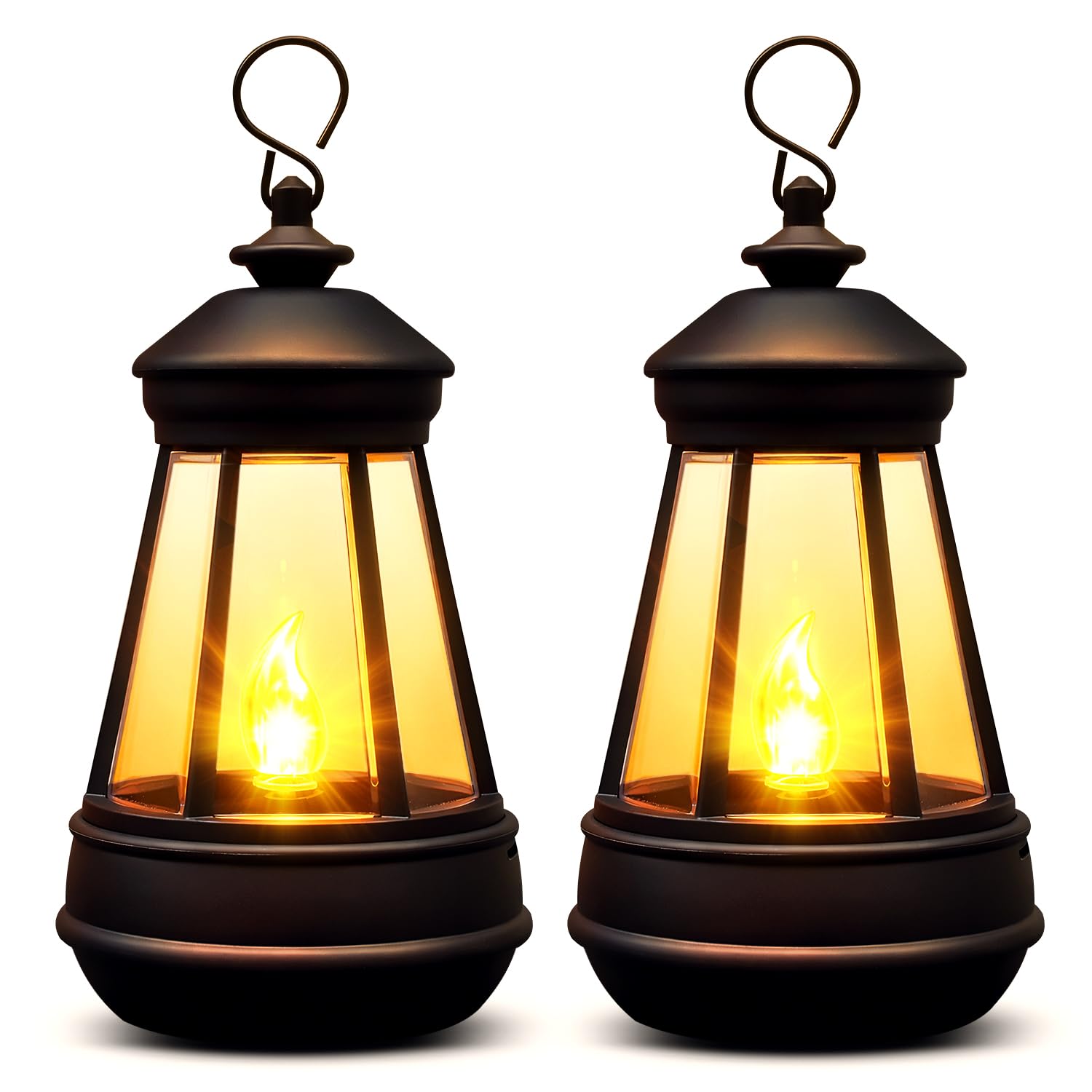 2 Pack Small Solar Power Lantern, Mini Hanging Solar Lights Outdoor Garden