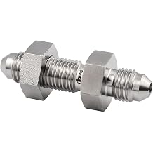 316 Stainless Steel Bulkhead Union 1/2" Male JIC 37 Degree Flare Dash Size 8, 4500 psi, SS-BU-AN8