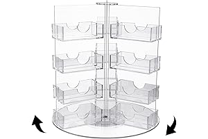 Qunclay Acrylic Clear Sticker Stand Multi Pocket Rotating Holder