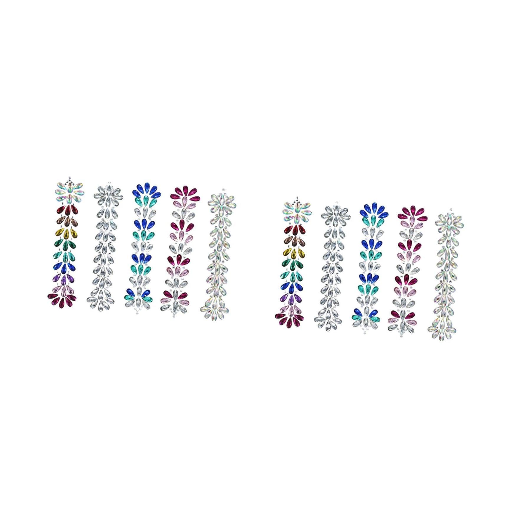 Angoily 10piezas Pegatinas Para Maquillaje Gemas Faciales Autoadhesivas Para Ojos y Festival Decoración Brillante Para Fiestas y Eventos