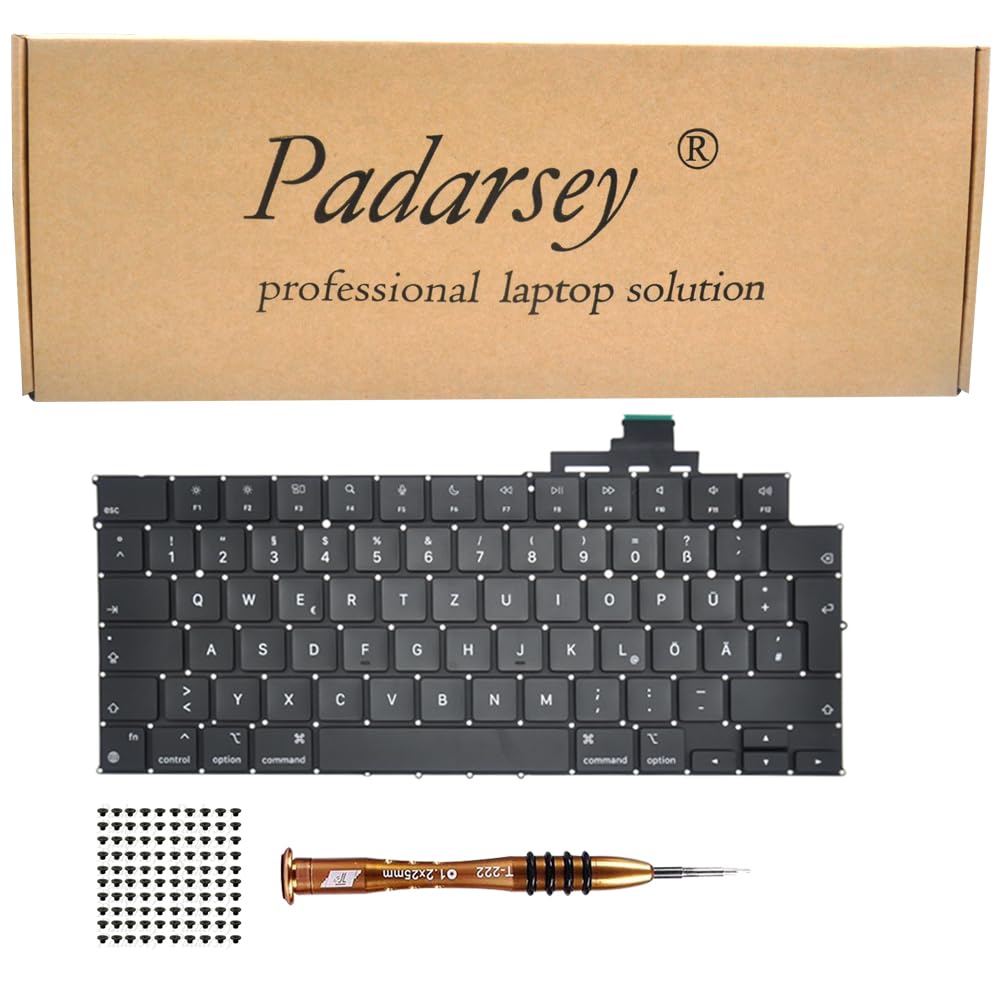 Zastępcza niemiecka klawiatura QWERTZ kompatybilna z MacBook Air M2 Retina 13,6 cala A2681 2022, ciemnoniebieska (Mitternig), klawiatura + śruby + śrubokręt