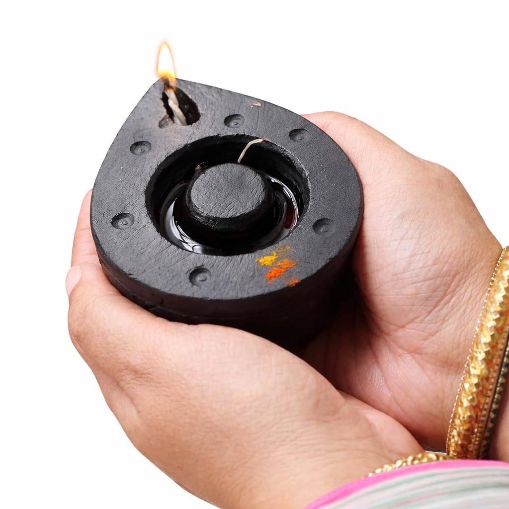 Granite Stone Diya/Oil Lamp/Agal Vilakku for Diwali Decorations and Navratri Decorations, 3.5inch-image-39