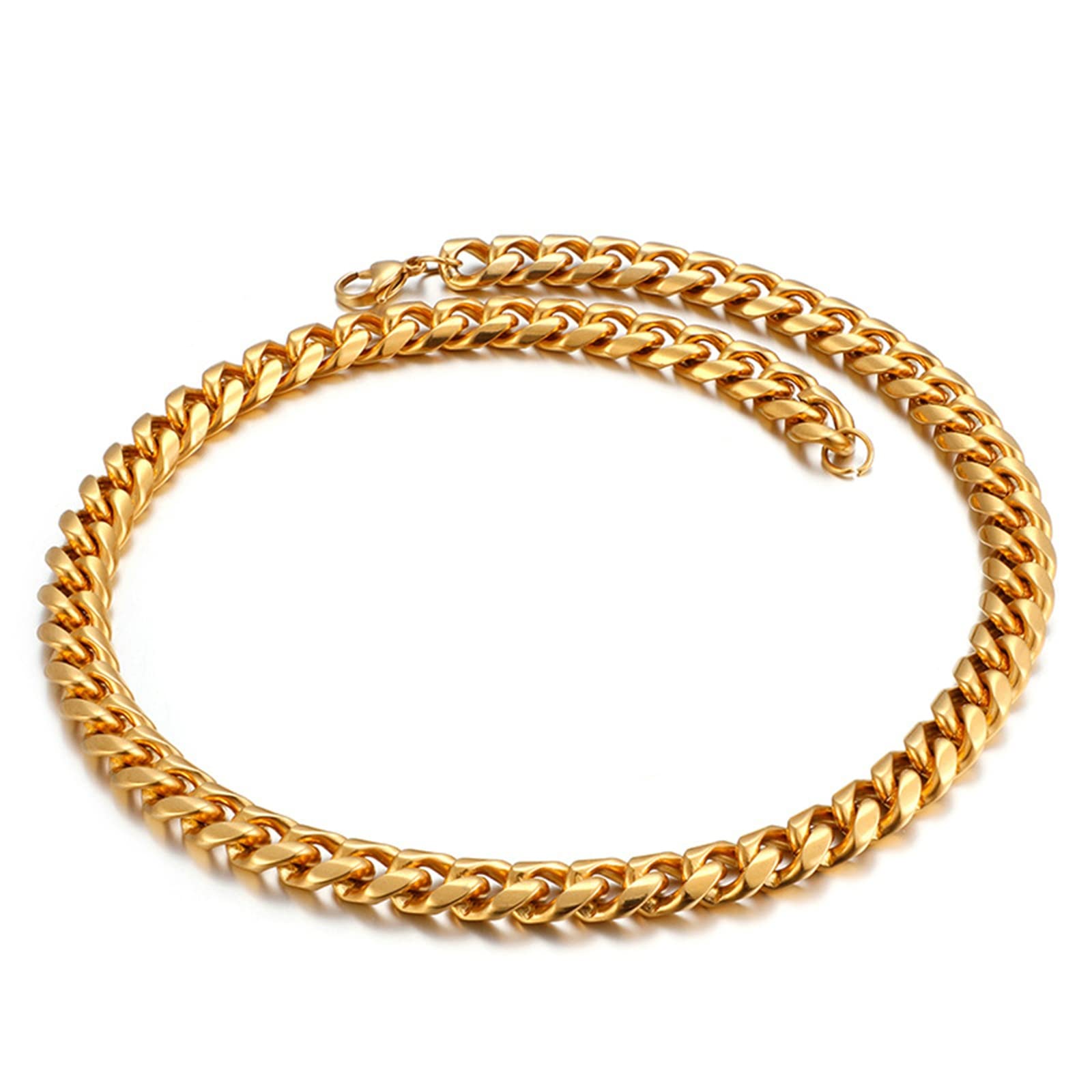 YCTTKDD 18-26 Zoll Herren-Gliederkette 9/10/13 mm, Panzerkette aus Edelstahl in Gold/Silber/Schwarz