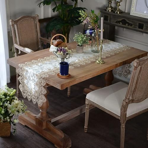 Miniatura 2 de ARTABLE Camino de mesa de encaje de macramé, bohemio, Navidad, rústico, bordado, para boda, ducha, cocina, decoración de fiestas al aire libre