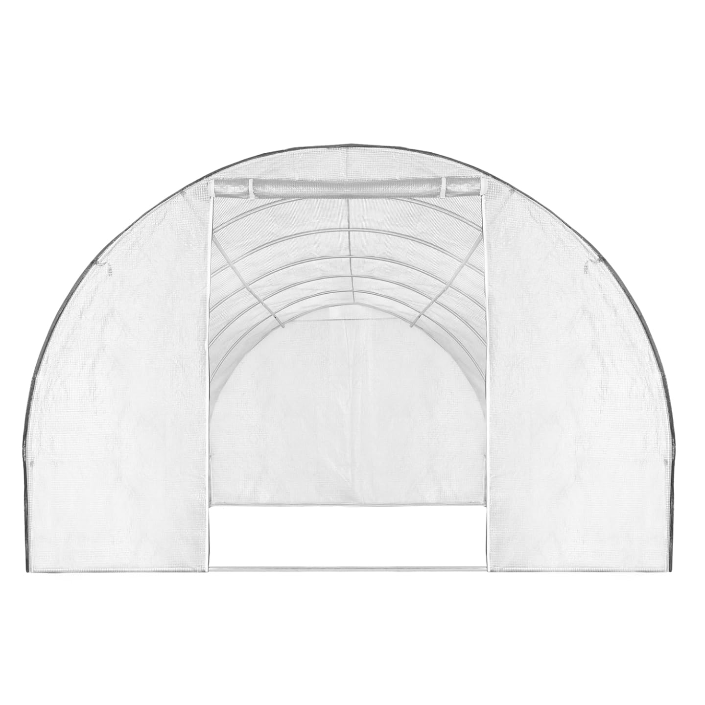 IDMarket - Serre Tunnel de Jardin 18M² Blanche relevable avec moustiquaire