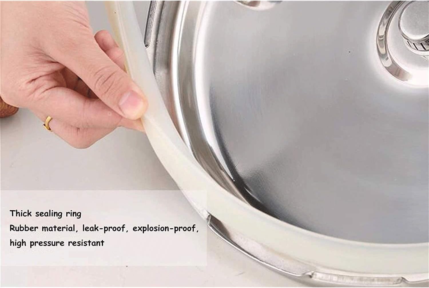 304 Stainless Steel Thickened Explosion-proof Pressure Cooker Cooker Commercial Hotel Gas-fired Induction Cooker General 22L, 30L, 40L (Size : 30L)