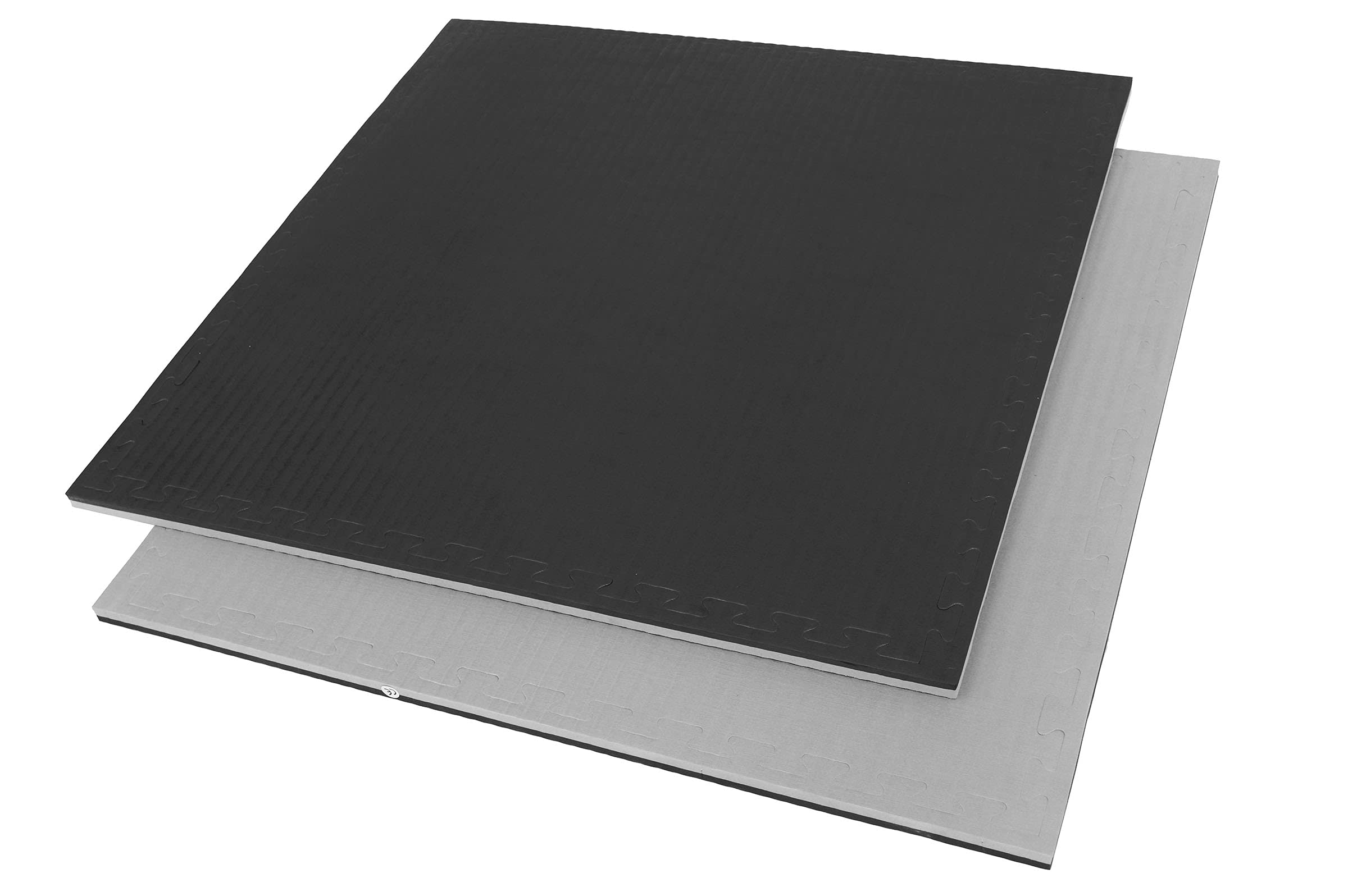 Ninestars - Tatami Puzzle da 2,5 cm, colore: Nero/Grigio, motivo: Paglia di Riso