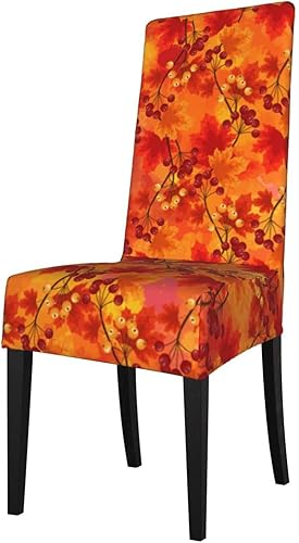 Funda para silla de comedor con hojas de otoño para decoración del hogar, cocina, oficina, sala de estar, 1 paquete extraíble y lavable