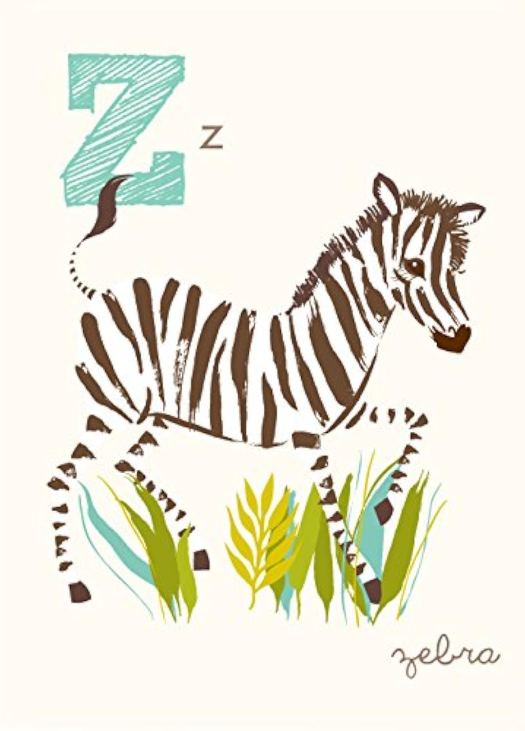 Sea Urchin Studio - Z is for Zebra - ABC Alphabet Wall Art for Kids