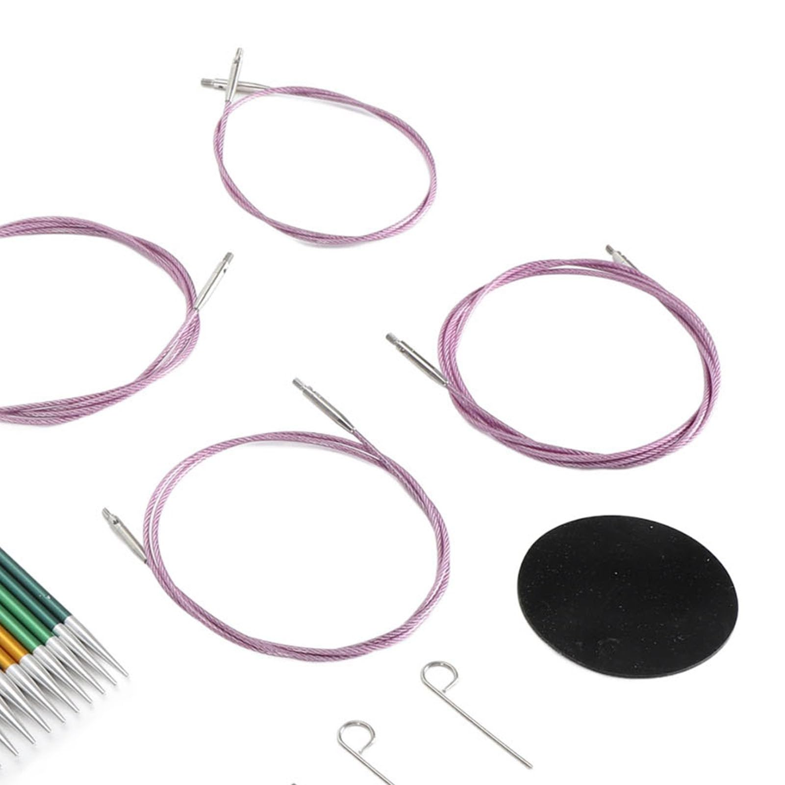 Interchangeable Circular Knitting Needle zestaw lekkich aluminiowych drutów do robienia na drutach, zestaw 3 5 do 8 mm z akcesoriami dla początkujących i profesjonalistów, rękodzieło, prezenty