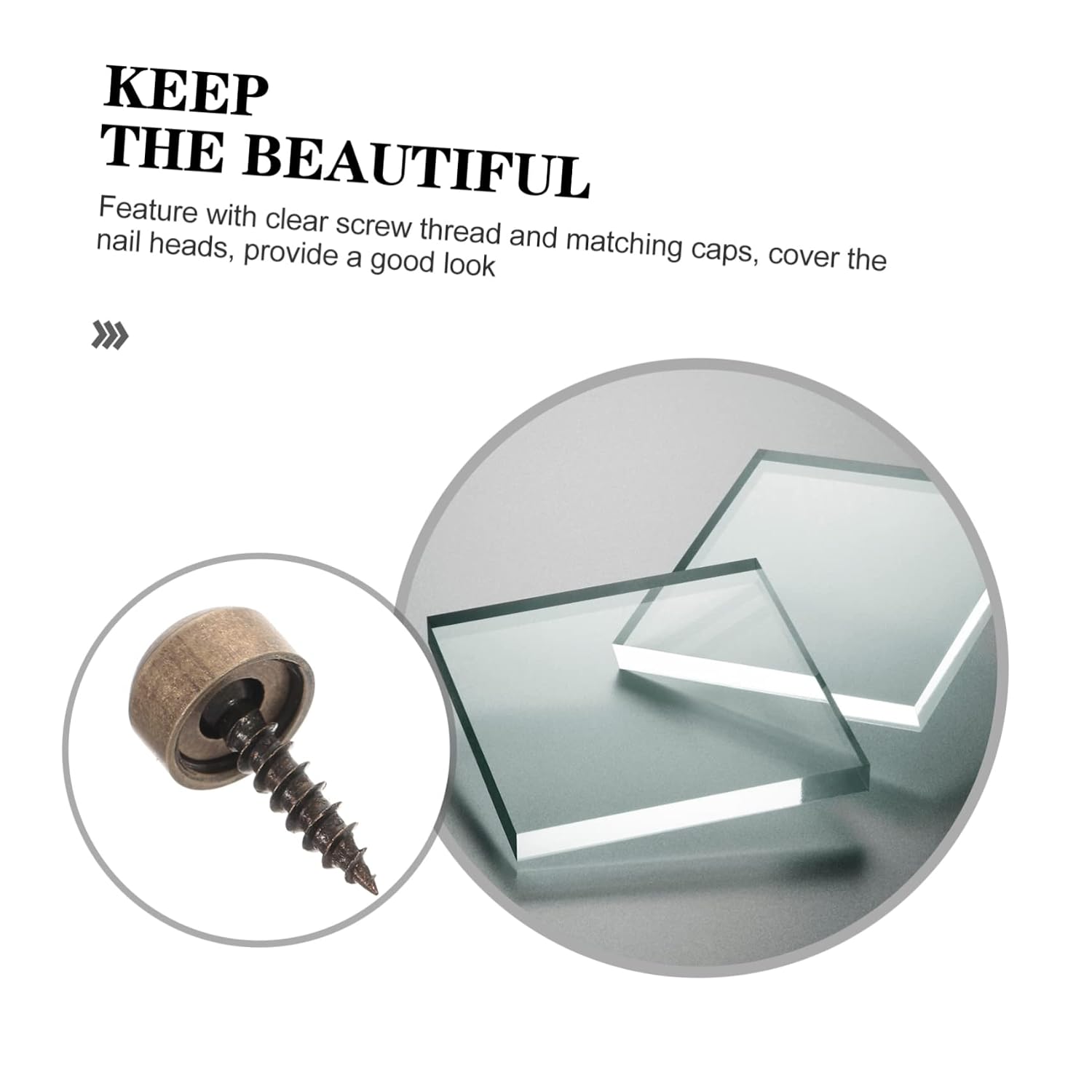 Decorative Screws Caps Mirror Hanging Hardware Self-Tapping Screws Fasteners for Sign Decorative for Wood