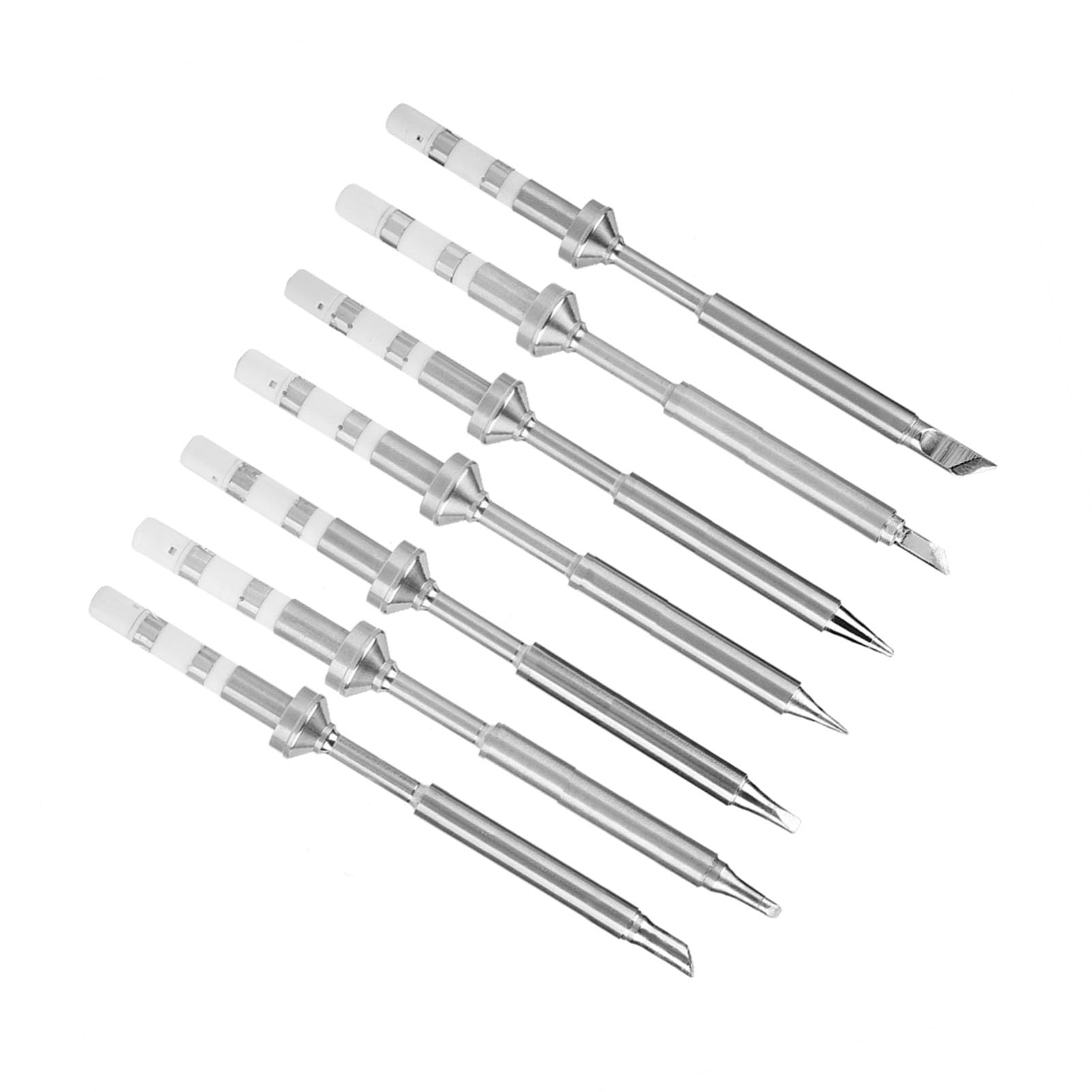 7 tipi mini punte di ricambio per saldatore in acciaio inox TS100 con elevata conduzione di calore rapido aumento della temperatura per produzione elettronica (set completo di 7 pezzi (senza
