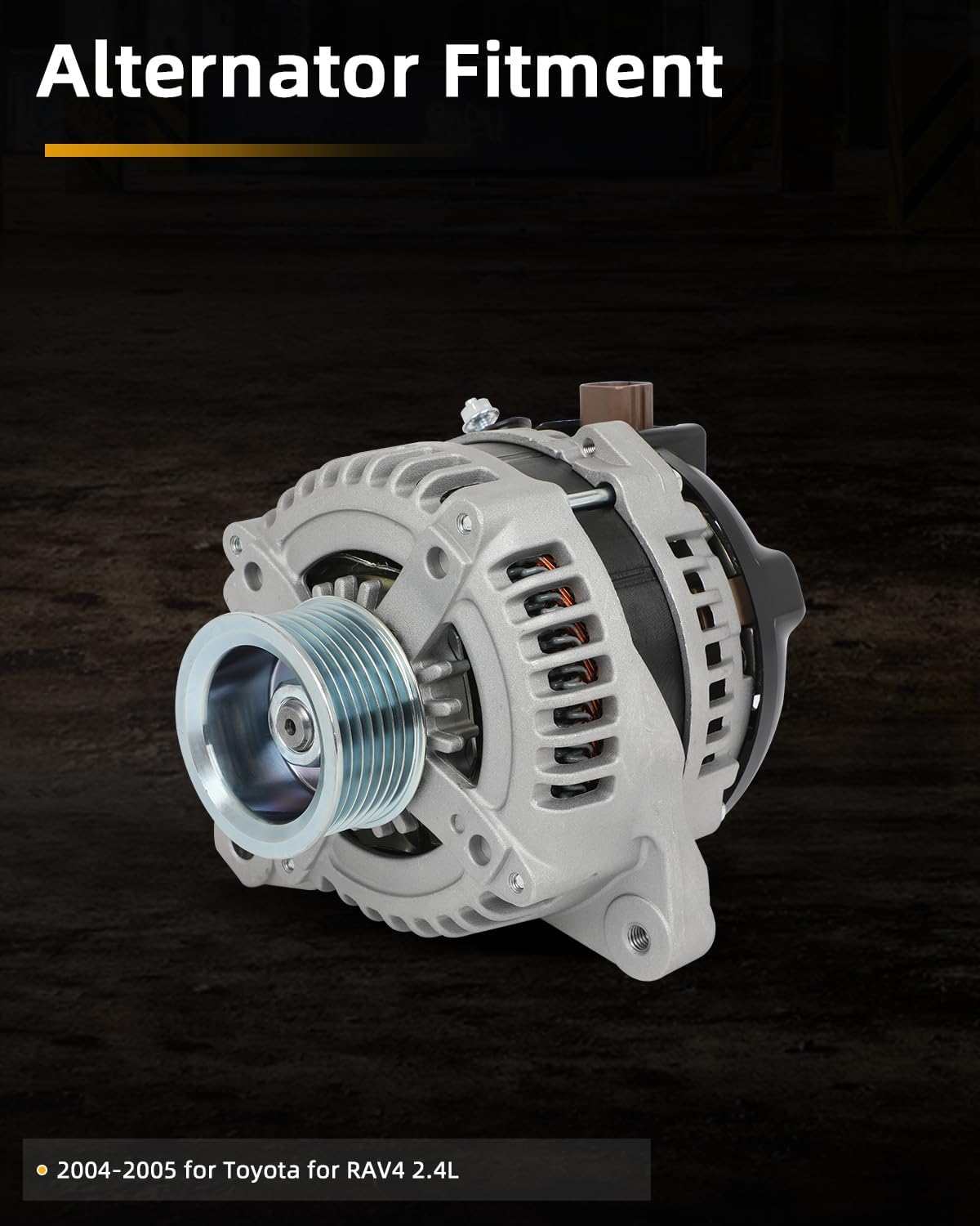 OCPTY Alternators Alternator 11088 2004-2005 for Toyota for RAV4 2.4L,12V 100AMP 7-Groove Pulley Alternator Replaces 2706028260,104210378