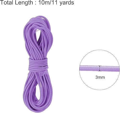 Vista 535 de PATIKIL Cuerda elástica elástica de 1/8 pulgadas, 11 yardas (0.118 in x 32.8 ft), color verde militar para manualidades, correas de gancho