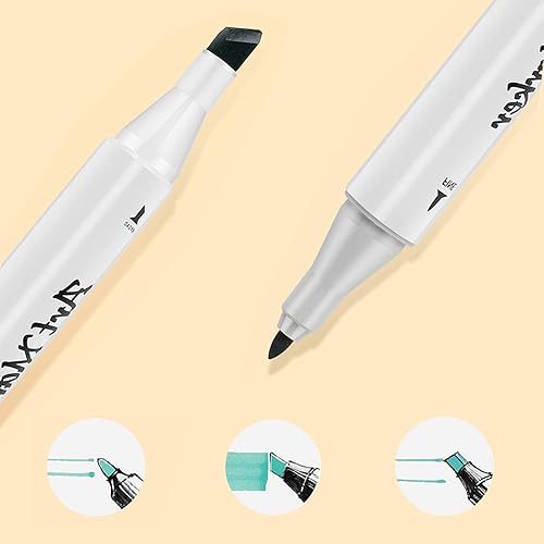 Miniatura 6 de Baile Juego de rotuladores de 40, 60, 80, 168 y 168 colores, bolígrafo de dibujo de doble cabeza, resaltado y subrayado, punta ancha y fina de doble