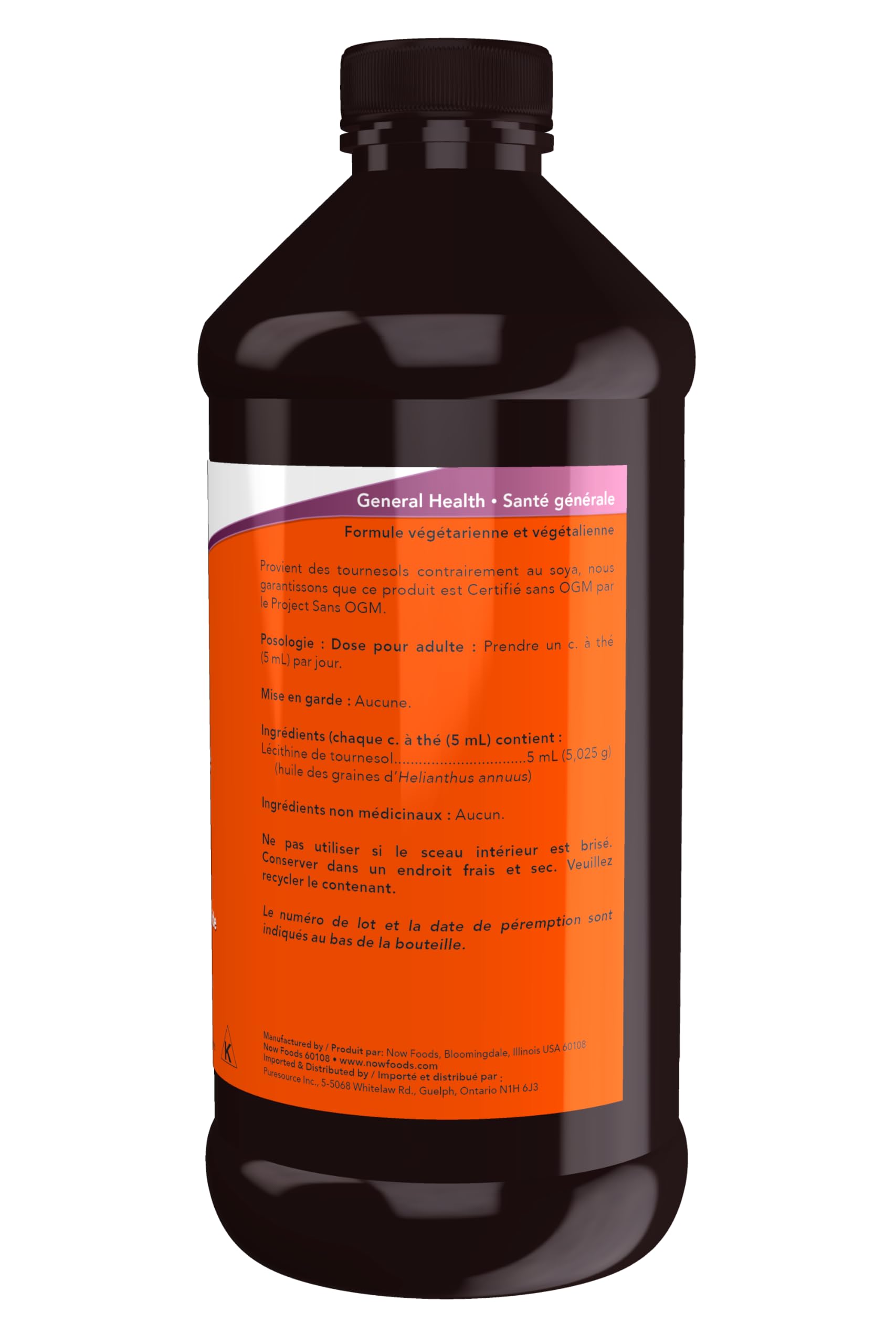 Now Foods Sunflower Liquid Lecithin Non-Gmo 473Ml