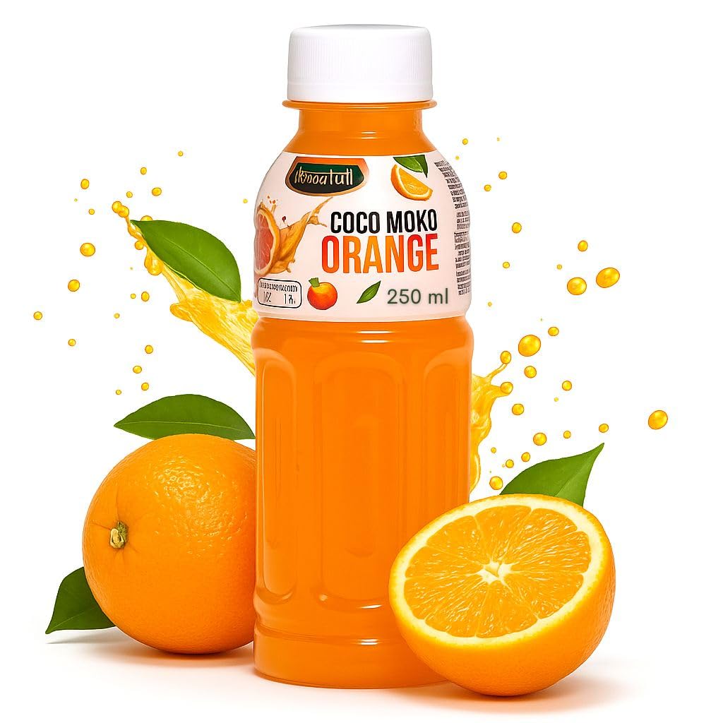 KHAOFULL COCO MOKO Orange Fruit Drink – 250ml | Refreshing Citrus Beverage with Real Orange Flavor | Non-Carbonated, Ready-to-Drink Juice-image-44