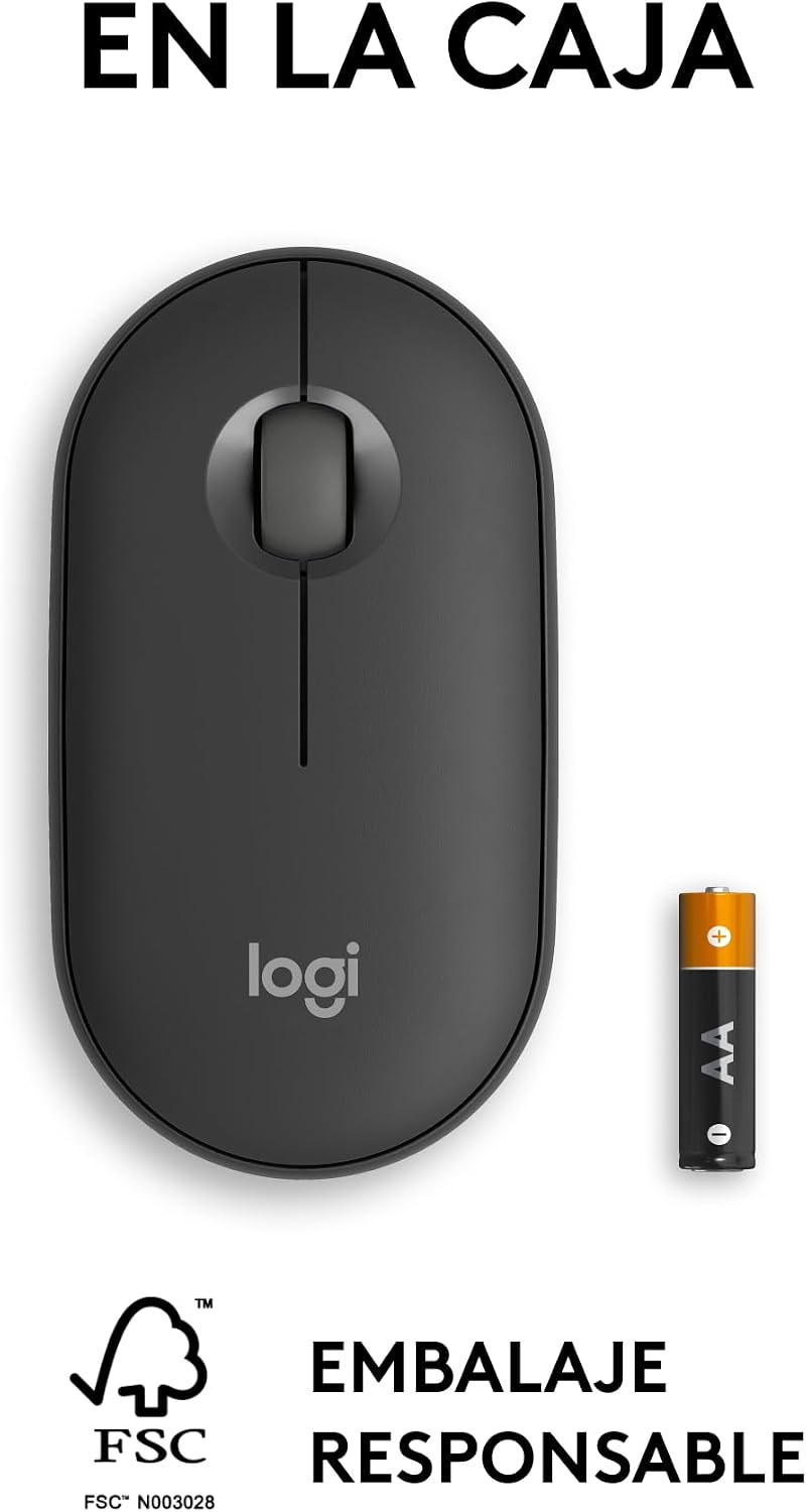 Logitech Pebble Mouse 2 M350s, estilizado ratón inalámbrico Bluetooth, Ligero, Personalizable, clics discretos, Easy-Switch, Windows, macOS, iPadOS, Android, ChromeOS – Grafito 11