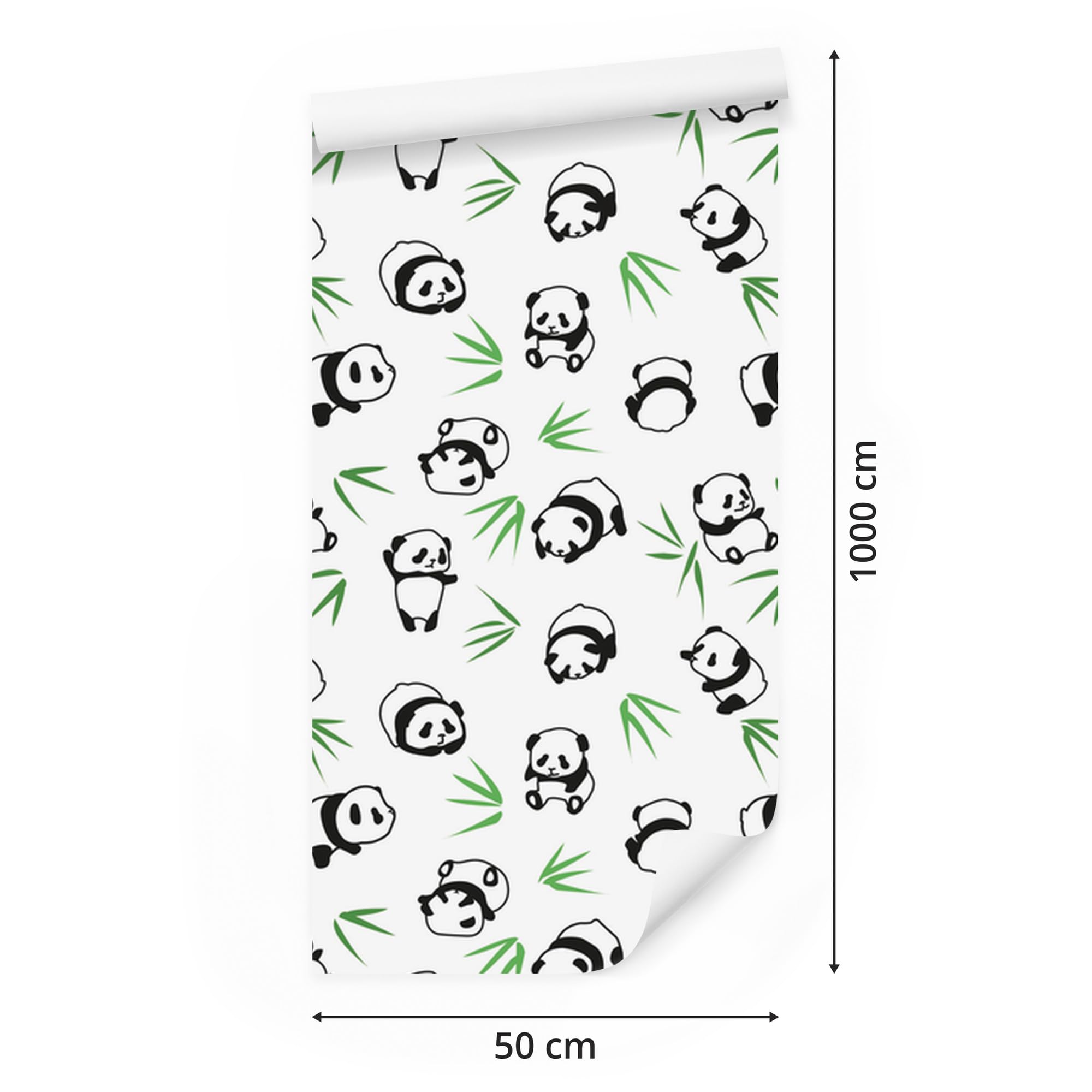 Vliestapete Pandas im Grünen 50 x 1000 cm