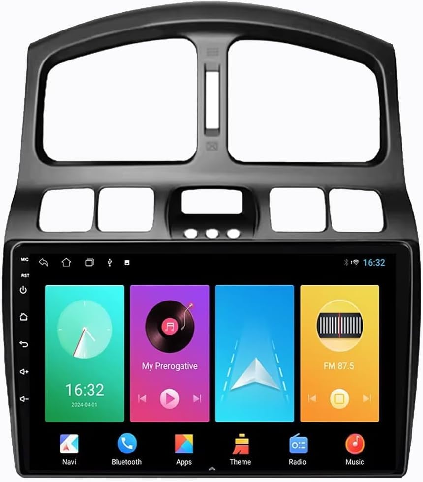 Radio samochodowe z systemem Android 15 do Hyundai Classic Santa Fe 2005-2015, zestaw głośnomówiący 9 cali, radio samochodowe z Bluetooth, WiFi, Carplay, Android, USB, AUX, FM, kamera cofania