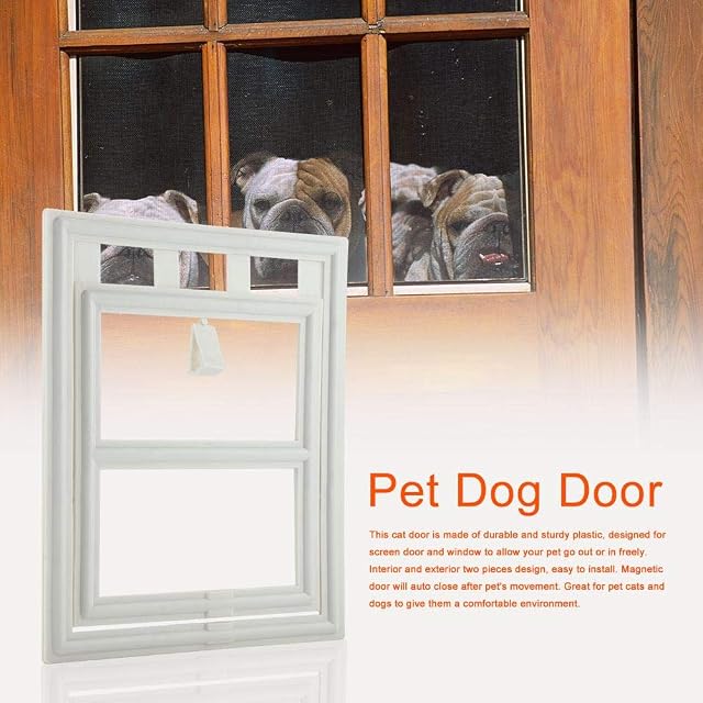 Foto 4 de 8 de Wakects Puerta para Mascotas con Mosquitera, Túnel para Gato, Diseño Clásico, Tamaño L, Color Blanco