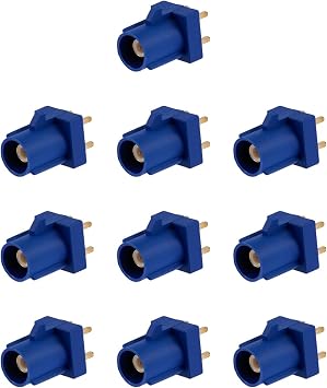 10PCS Fakra C Male Connectors Fakra C Male Blue PCB Mount Connector for RG316 RG174 VLMR100 Cable