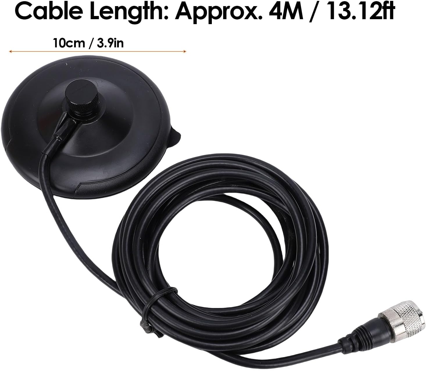 Cosiki Antenna Magnetic Base, Strong Magnetic Mount with 4M RG58 Coax Cable and PL259 Connector, for CB Ham Radio GMRS Marine Mobile Car Vehicle