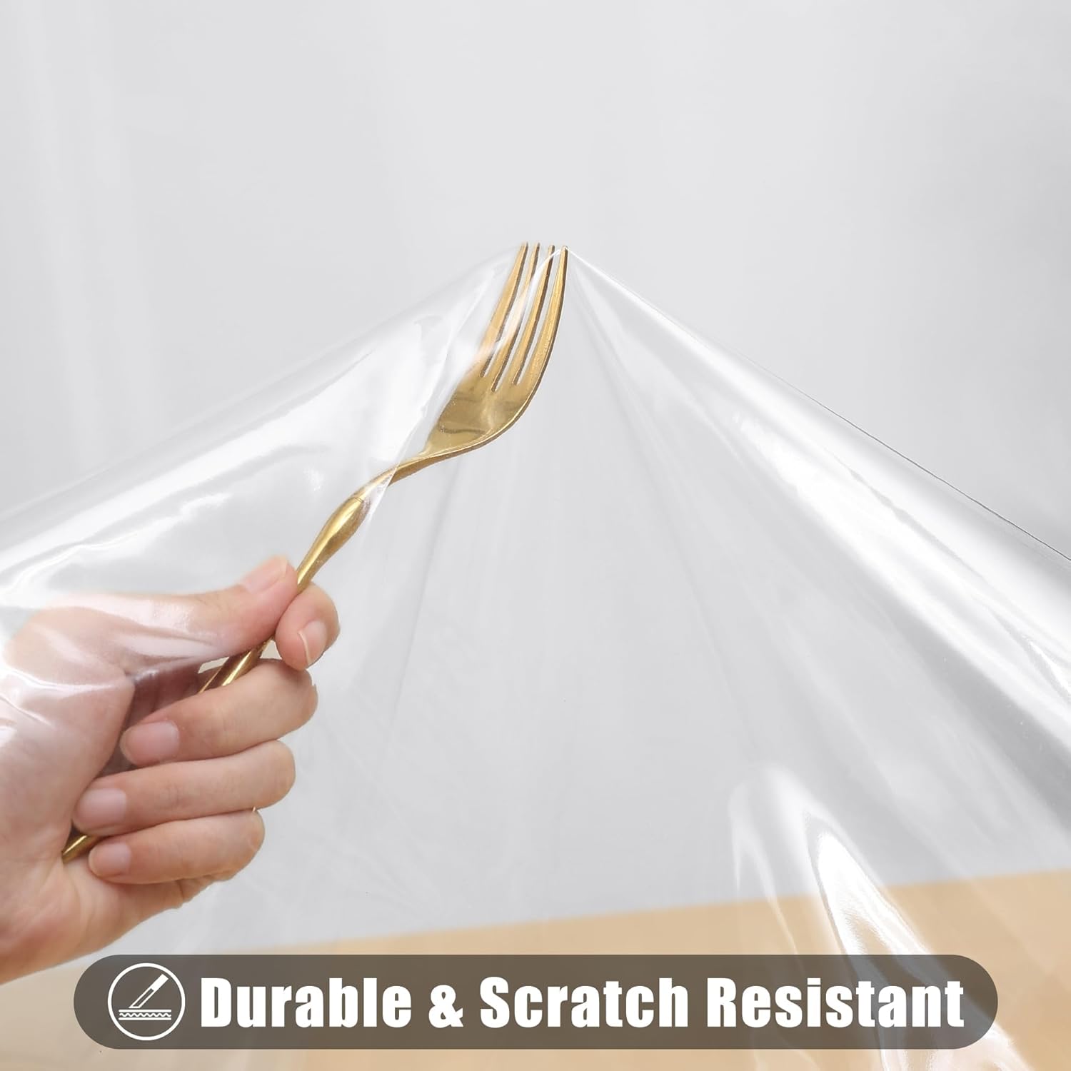 Smiry Square Table Cloth 70x70 Inch, Waterproof Wipeable Vinyl Tablecloths Protector, Oil Spill Proof Plastic Table Cover for Dining, Picnic, Camping, Outdoor, Clear