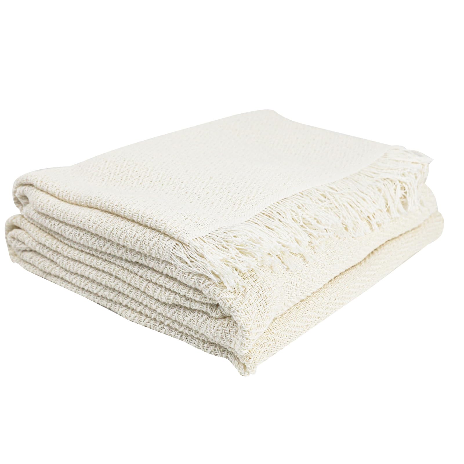 various-Colcha Multiusos para Sofá y Cama,Manta Foulard,Plaid de Práctica de Algodón-Poliéster,Cubresofá Cubrecama 230 x 260 cm,Color Beige