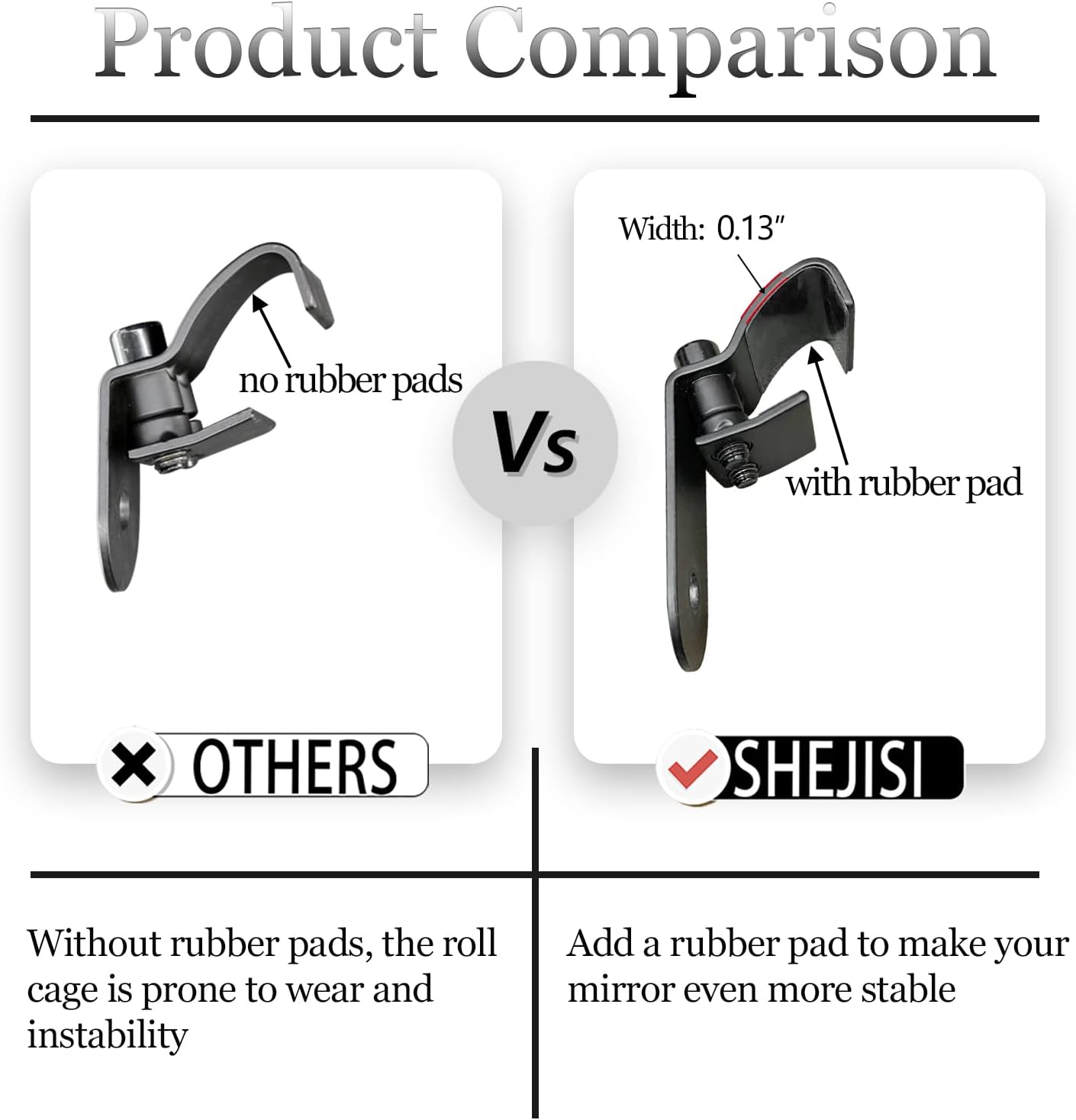 Ranger Side Mirror, 2023 New UTV Side Mirrors,Especially Improved The Length of The Right Fixture, So That it Does not Block The Line of Sight, Compatible With Polaris Ranger General, Can-Am Defender