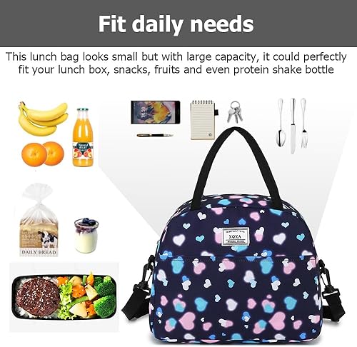 Miniatura 4 de XQXA Bolsa de almuerzo reutilizable, aislada, resistente al agua, lonchera para adultos, bolsa de almuerzo para mujereshombres, trabajo, picnic,