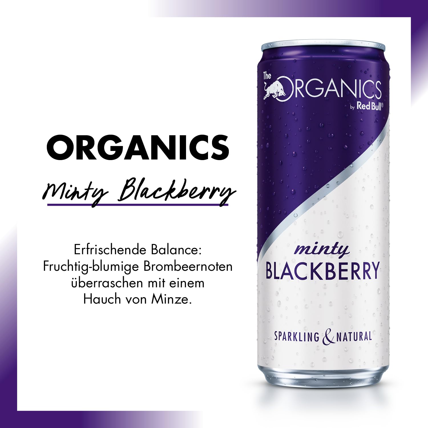 ORGANICS Minty Blackberry by Red Bull - 24er Palette Dosen - Bio-Erfrischungsgetränke mit - 100% natürliche Zutaten, EINWEG (24 x 250 ml)