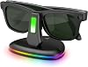Estación de carga RGB para lentes Meta Ray-Ban, gris espacial | Compatible con Wayfarer, Skyler, Headliner y Oakley Meta HSTN, luz LED de 7 colores y cable USB-C 1