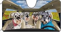 Vista 1 de Parasol Schnauzer para parabrisas delantero de automóvil con el mar de flores, parasol para parabrisas de vehículo, reflector de rayos UV, protector