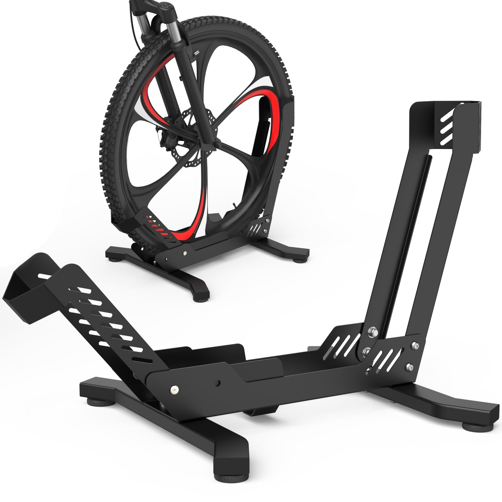 IMAYCC Professional Bike Stand Floor, Bicycle Stand for Sizes ''26-29” Road Bike and Mountain Bike, Bike Rack Storage for Garage/Home, Black Bicycle Rack