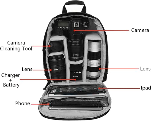 Miniatura 4 de Mochila para cámara profesional para cámara DSLRSLR sin espejo, mochila de fotografía para mujeres y hombres, fotógrafos, funda para cámara