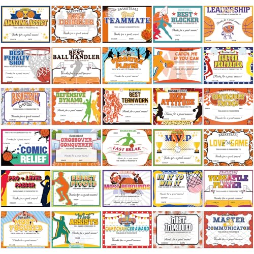 Fuyoooo 60 Pcs Sports Achievement Award Certificates