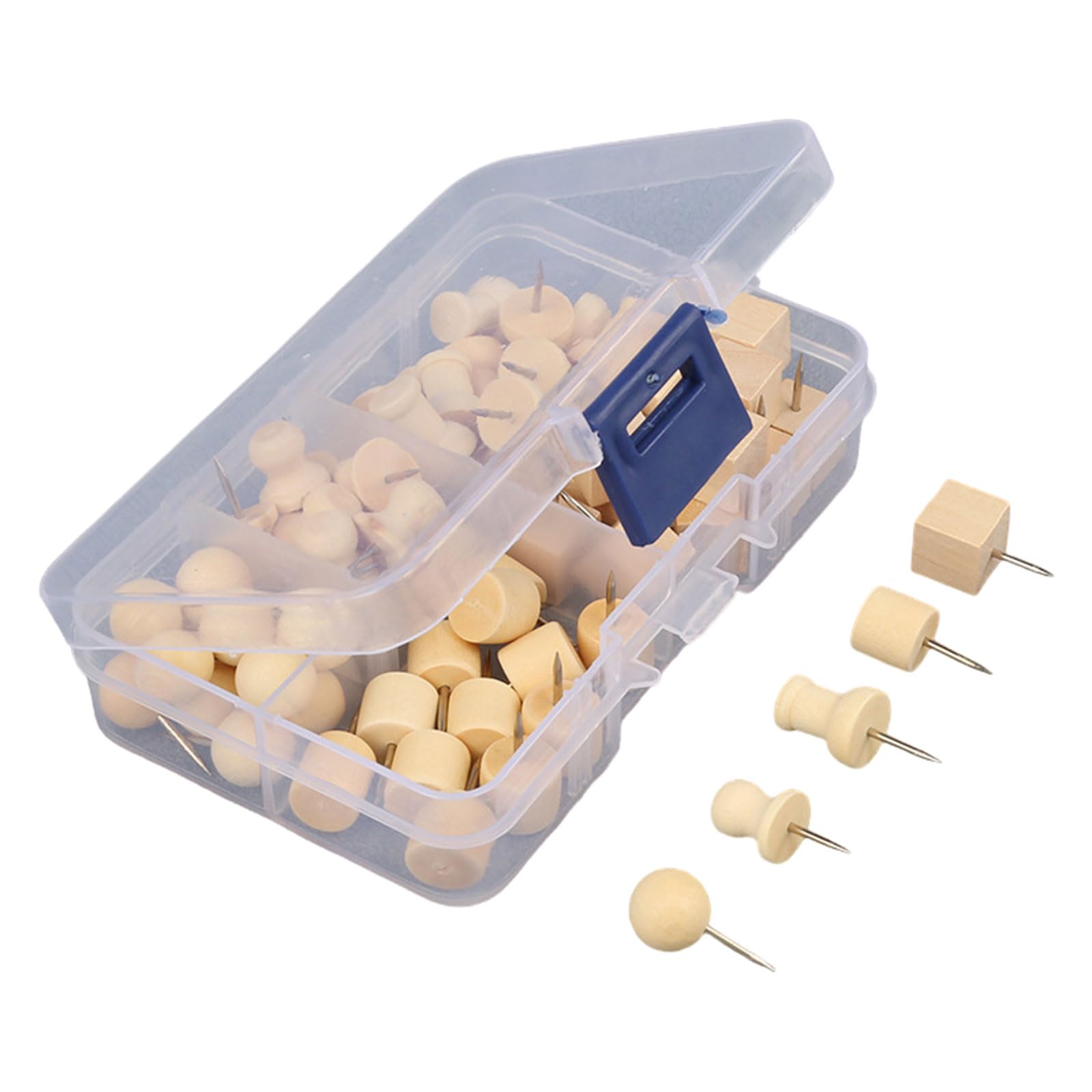 8/12 / 20 / 25Pcs Push Pins Large Wooden Thumb Tacks Cork Push Pins Set for Bulletin Cork Boards Map Photos Calendar Project for Board