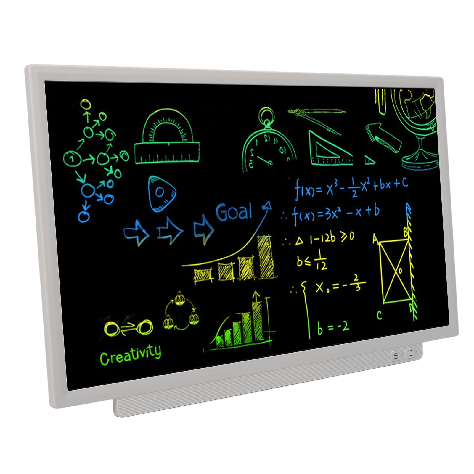 Asixxsix Tavoletta Grafica LCD da 24 Pollici, Schermo Ad Alta luminosità Lavagna Colorata per Doodle con Penna di Supporto Integrata Inclusa per l'uso in Ufficio, a Casa e a Scuola