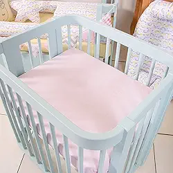 Biramar Baby Lençol Para Mini Berço 1 Peça C/ Elástico Percal Rosa Rosa