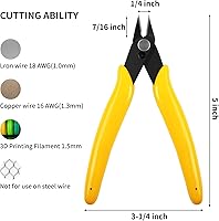 Vista 2 de HongWay 2 Pcs 170 5-Inch Flush Cutters, Micro Wire Cutters Spring Loaded, Sharp Zip Tie Cutter for Electronics, Jewelry, Precision Pliers for 3D