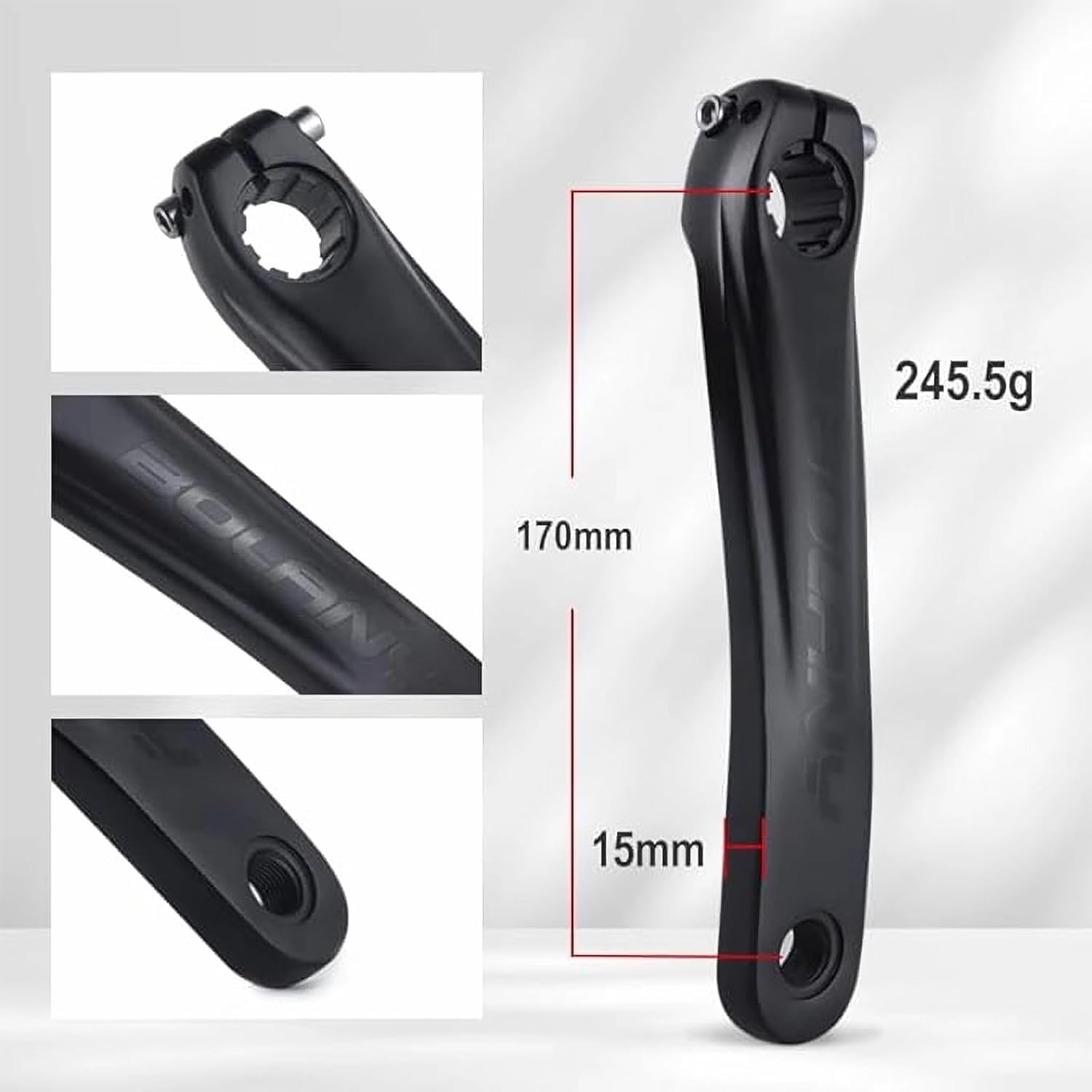 BOLANY Mountain Bike Crankset Hollow Integrated MTB Round Crankset 104 BCD 170mm Crank 32/34/36T Compatible with Single Speed Bicycle