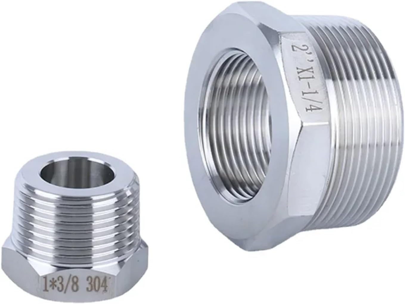 High Pressure 1/8" 1/4" 3/8" 1/2" 3/4" 1" BSPT NPT Male Female Reudcer Bushing 304 Stainless Pipe Fitting Connector Water Propane(1l8 To 1l2 Inch,304_BSP)
