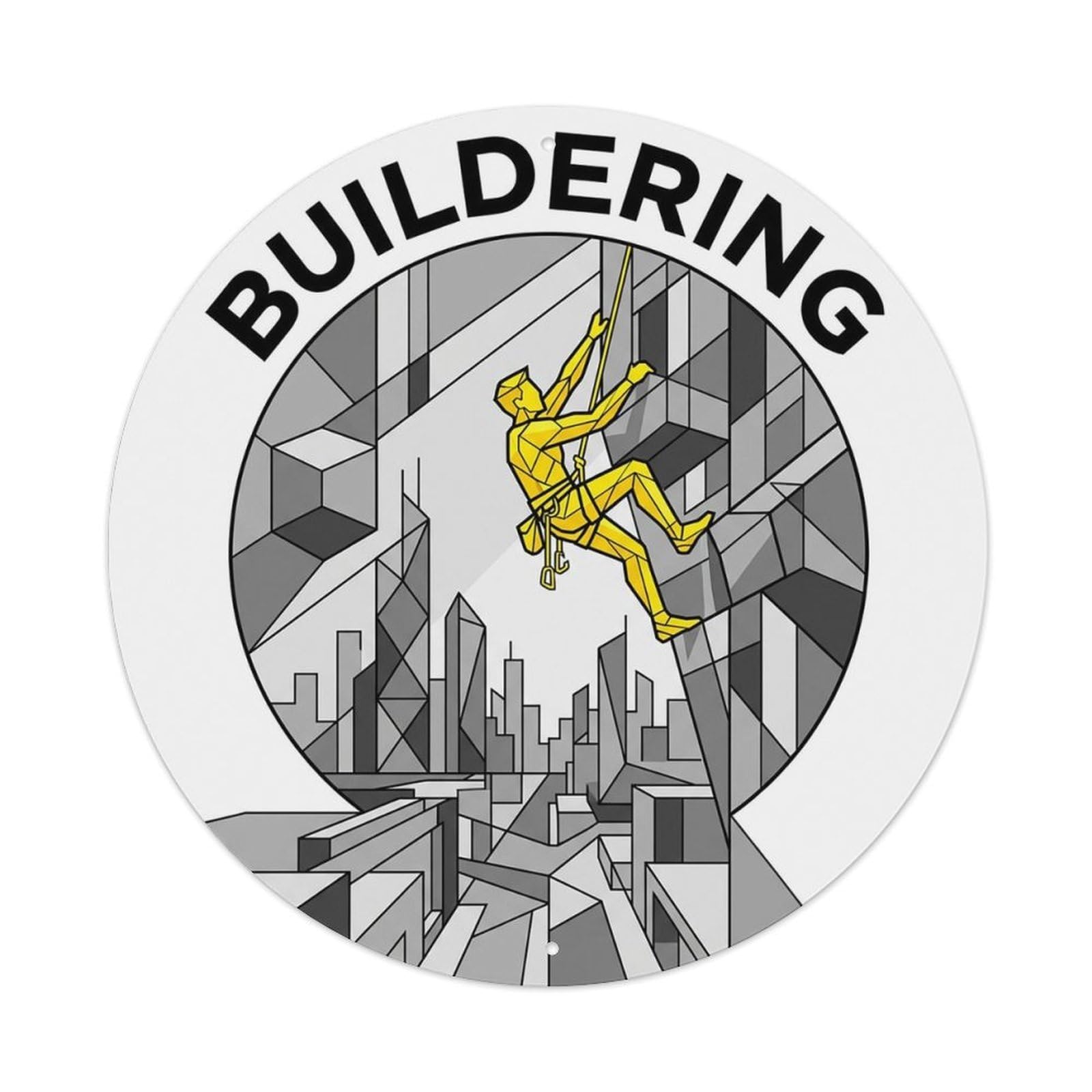 Vintage Buildering Extreme Sports Vintage Metal Tin Sign Plaque Wall Decor for Cafe, Club Bar, Office, Garden Metal Poster 8x8Inch