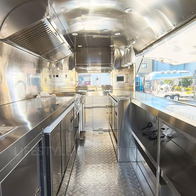 Piste alimentaire mobile avec équipement de cuisine commercial - Remorque portable pour café, hot-dogs, crème glacée, pizza et service alimentaire en plein air