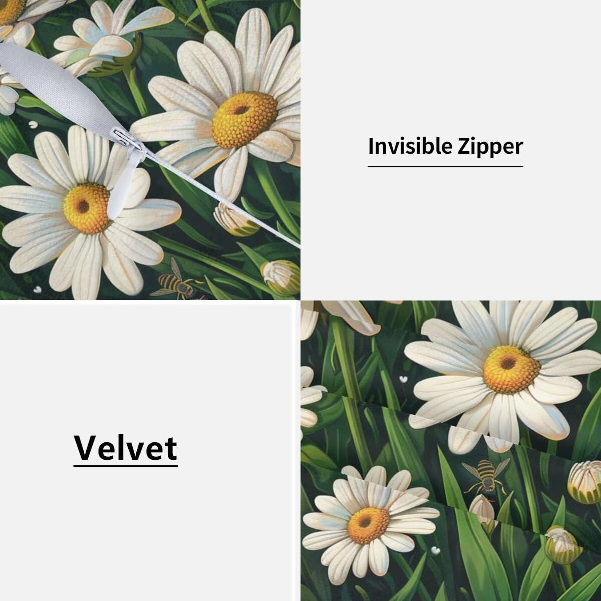Federe Cuscini Divano 65x65 cm Set di 2 in Velluto Copricuscini Divano, Federe Cuscini Fiore Porpora Decorativi Cuscini per Divano, Federe Cuscino Divano per Soggiorno, Camera da Letto Decor -TR56