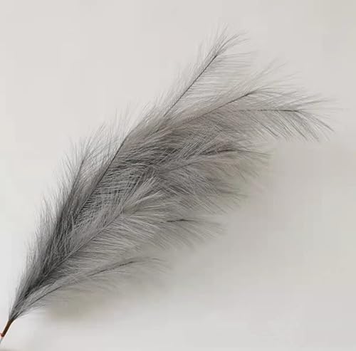 Miniatura 4 de Hierba artificial alta de pampa sintética grande 43 pulgadas433in 3 tallos para decoración de hierba de pampa flores artificiales gris
