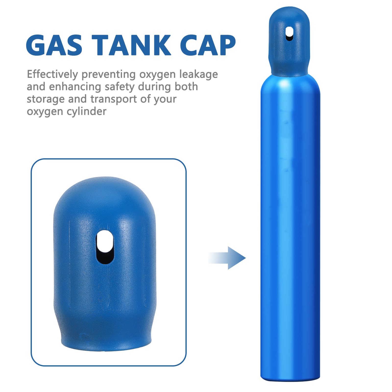 Sauerstofftank Ventilkappe aus Stahl Korrosionsbeständige Schutzkappe für Gasflaschen mit Schnell Lösbarer Verschlussstruktur Blaue Zylinderventilkappe zum Sicheren Transport