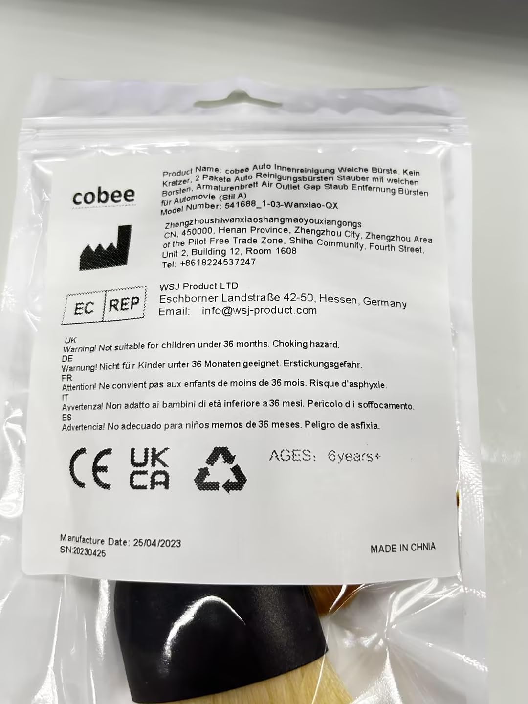 cobee Car Interior Cleaning Soft Brush - No Scratch, 2 Pack Car Cleaning Brushes Duster with Soft Bristles Dashboard Air Outlet Gap Dust Removal Brushes for Automotive Air Conditioner Vents(Black)